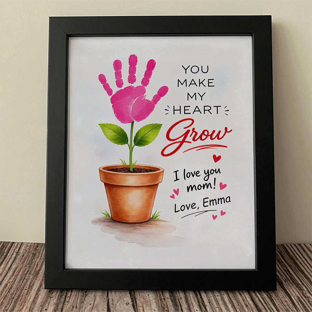 Personalized You Make My Heart Grow Handprint Flower Keepsake Picture Frame HO82 901592