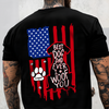 Personalized Best Dog Dad Ever We Woof You With US Flag Back Dark Shirt - Gift For Dog Lovers HO82 902860