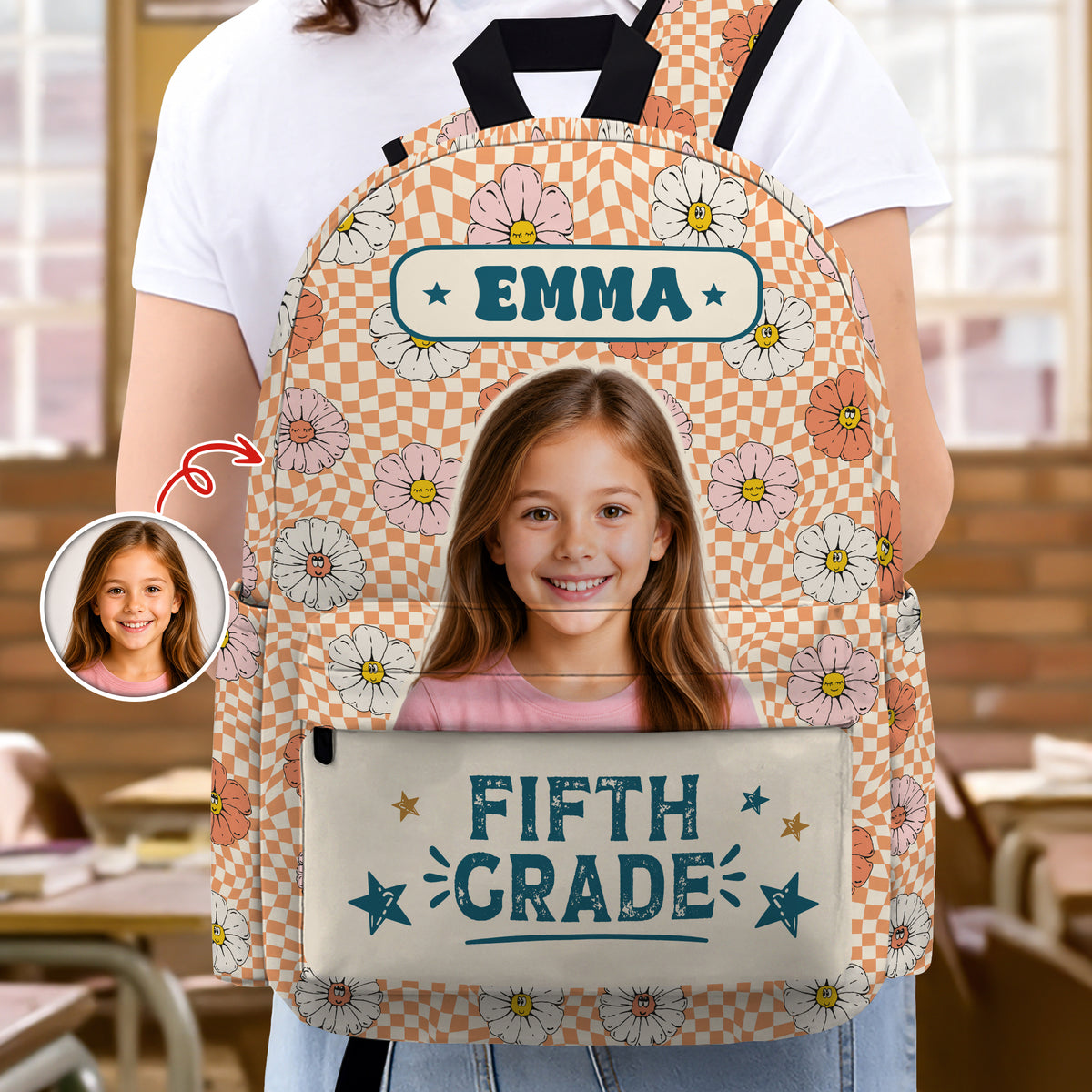 Personalized Photo & Name Retro Kid Backpack Back to School Gift HO82 902794