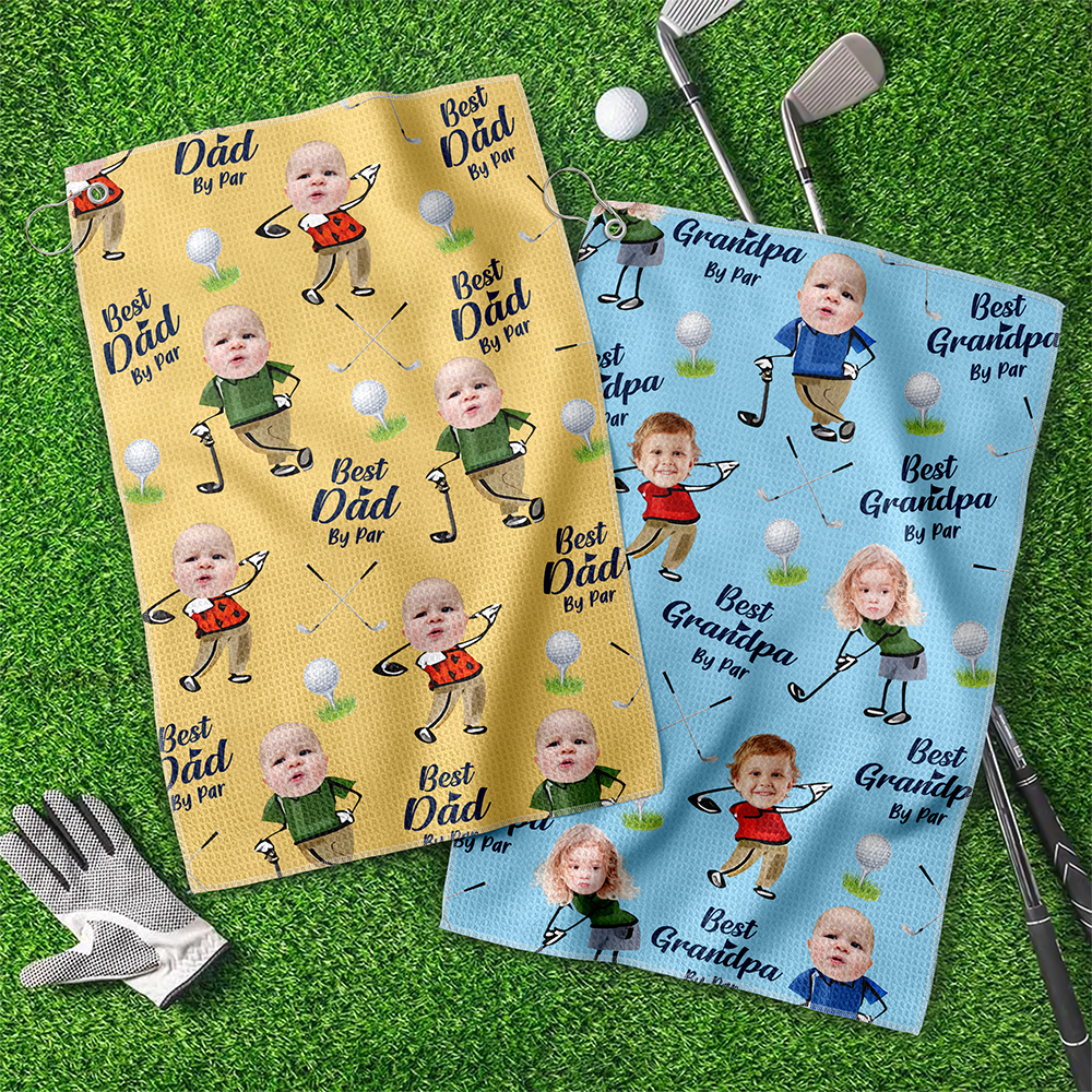 Custom Kid Face Best Dad By Par Golf Towel LM32 893645