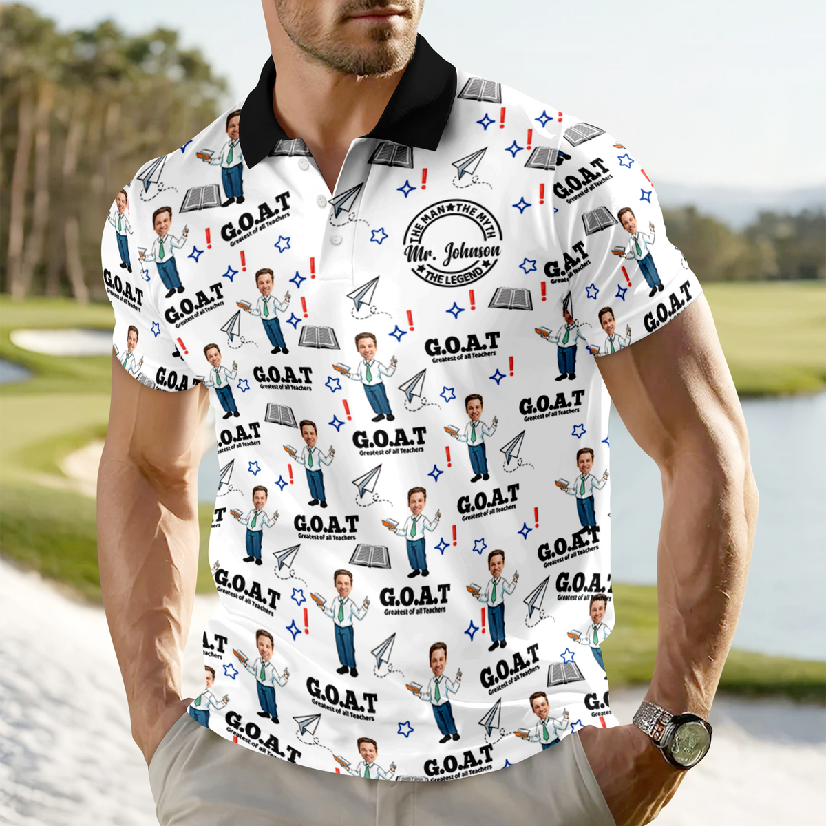 Custom Photo Male Teacher Greatest Of All Teachers Polo Shirt Gift For Teacher HA75 892636