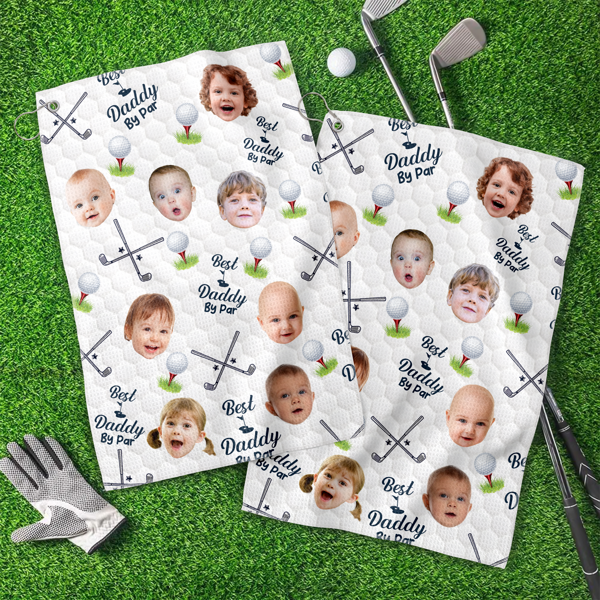 Custom Photo Best Grandpa By Par Golf Towel Gift For Dad, Grandpa, Golf Lover HO82 902168