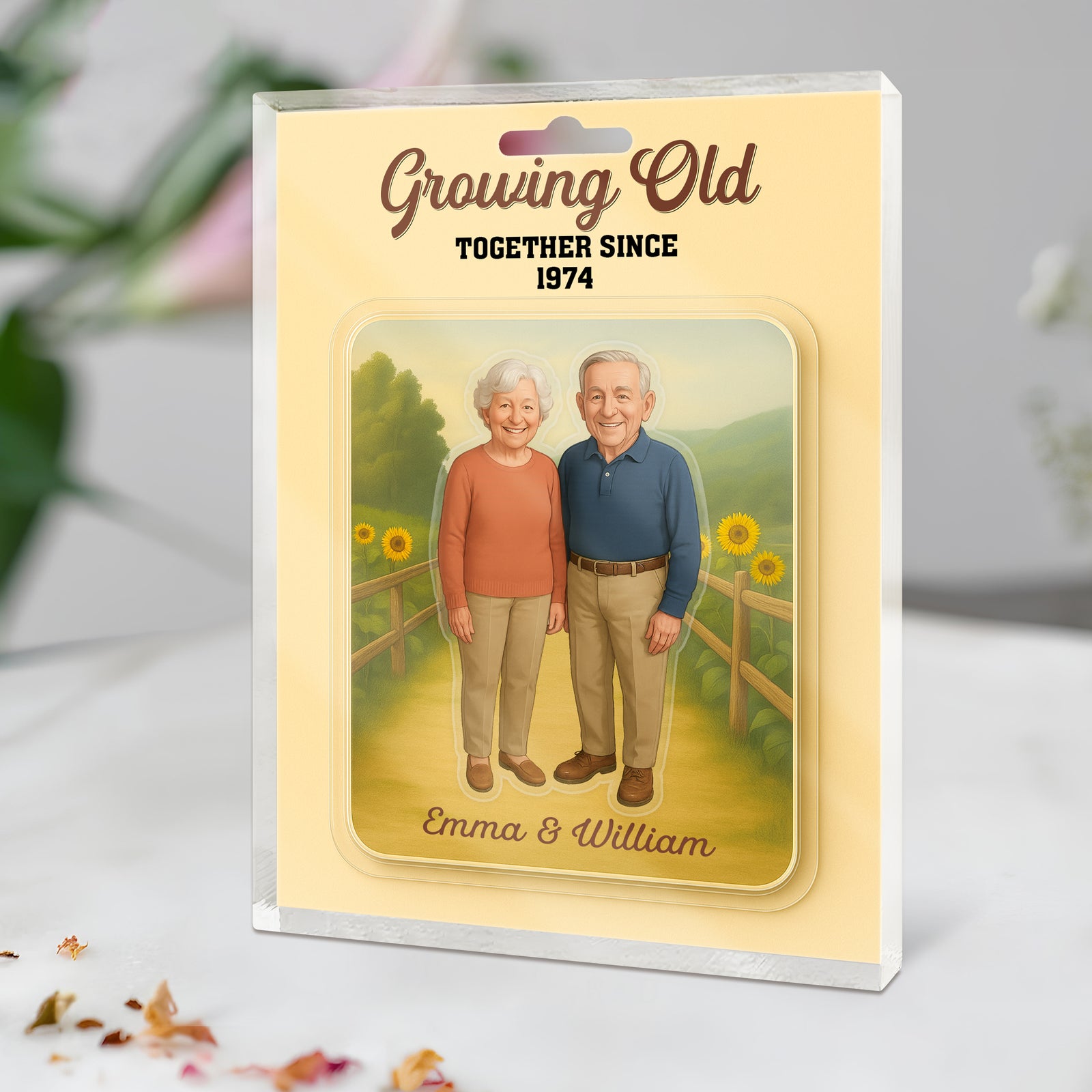 Custom Photo Growing Old Together Couple Acrylic Block Plaque, Unique Keepsake HO82 894212