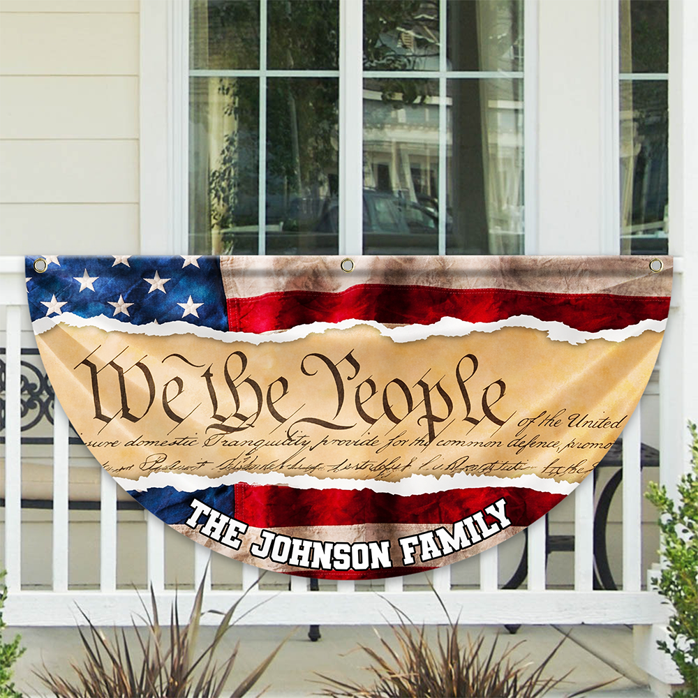 Custom Family Name We The People America 250 Non-Pleated Fan Flag TH10 898895