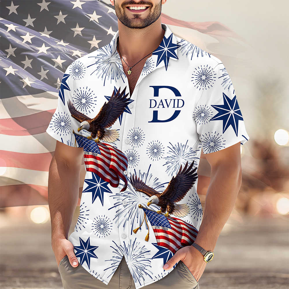 Custom Name USA 250 Anniversary With Eagle Hawaii Shirt TH10 169529