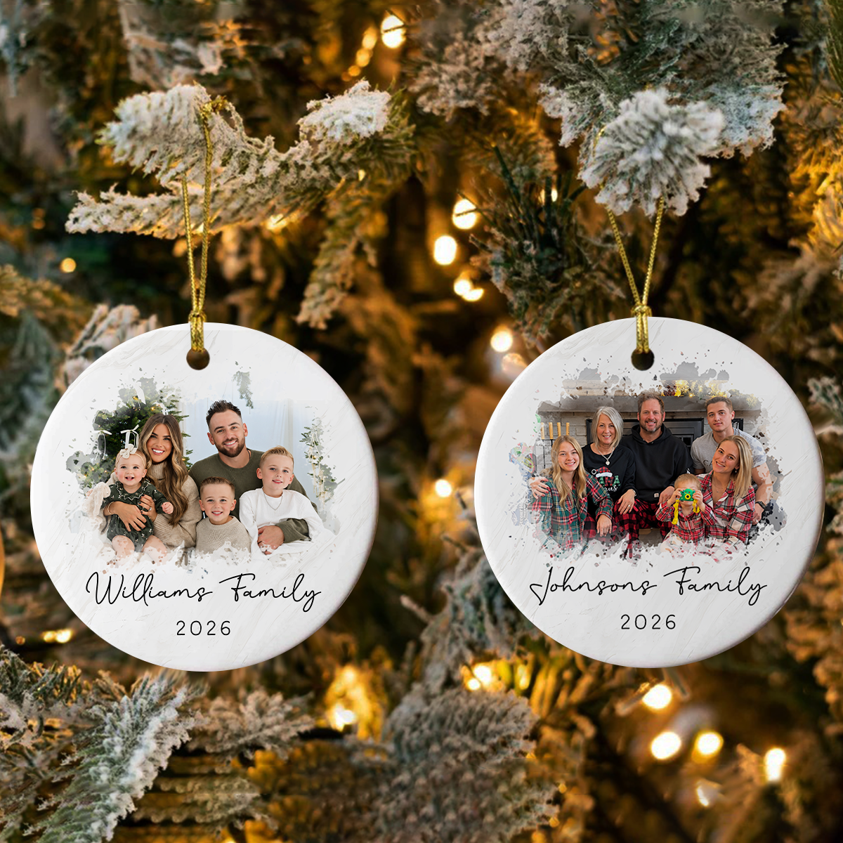 Personalized Family Photo Ceramic Ornament Unique Christmas Gift HA75 919050