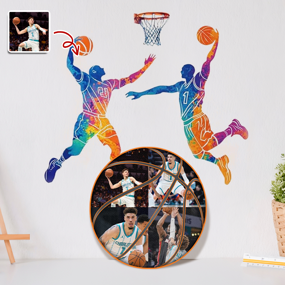 The Photo Collage And Basketball Wood Frame For Sport Lover LM32 897167
