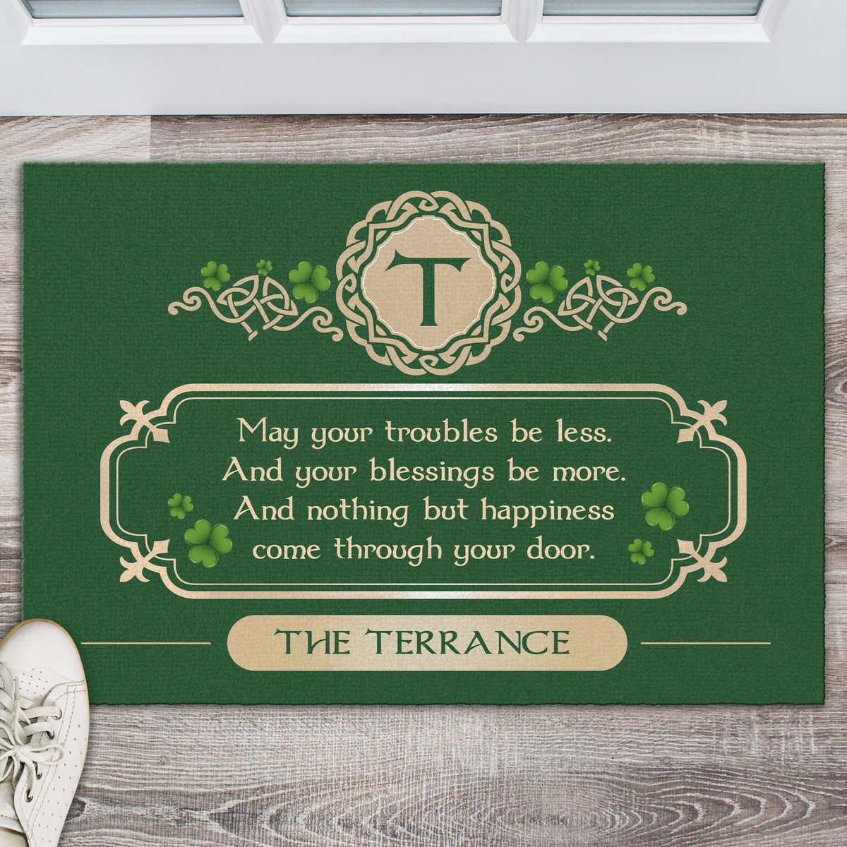An Irish Blessing, May Your Troubles Be Less Doormat Personalized Gift For St. Patrick’s Day HO82 901208