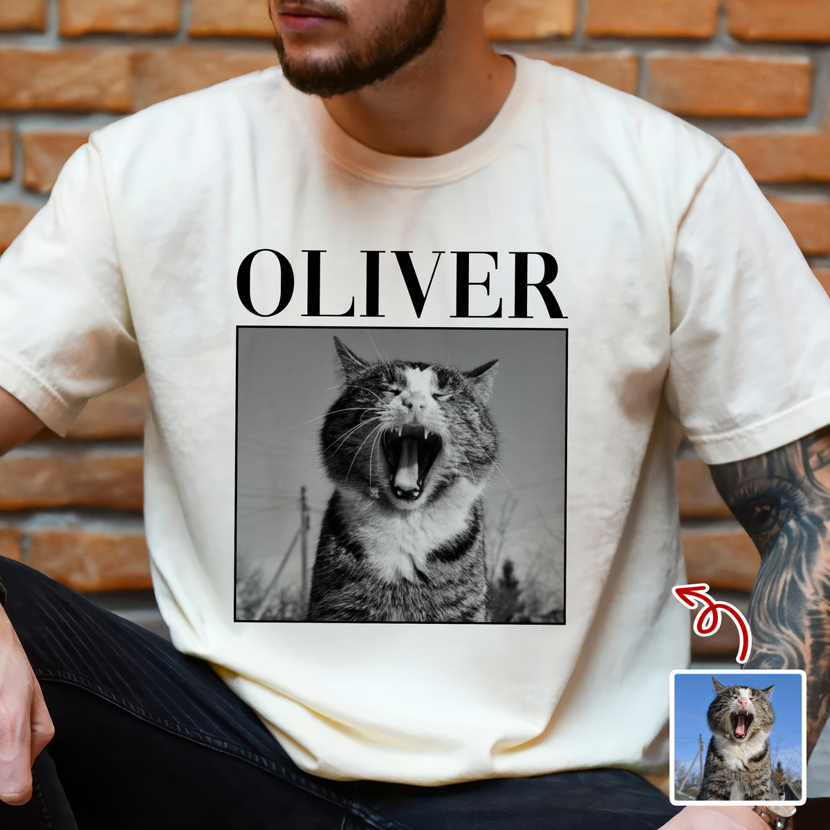 Custom Cat Photo Vintage Comfort Shirt For Cat Lovers LM32 895525