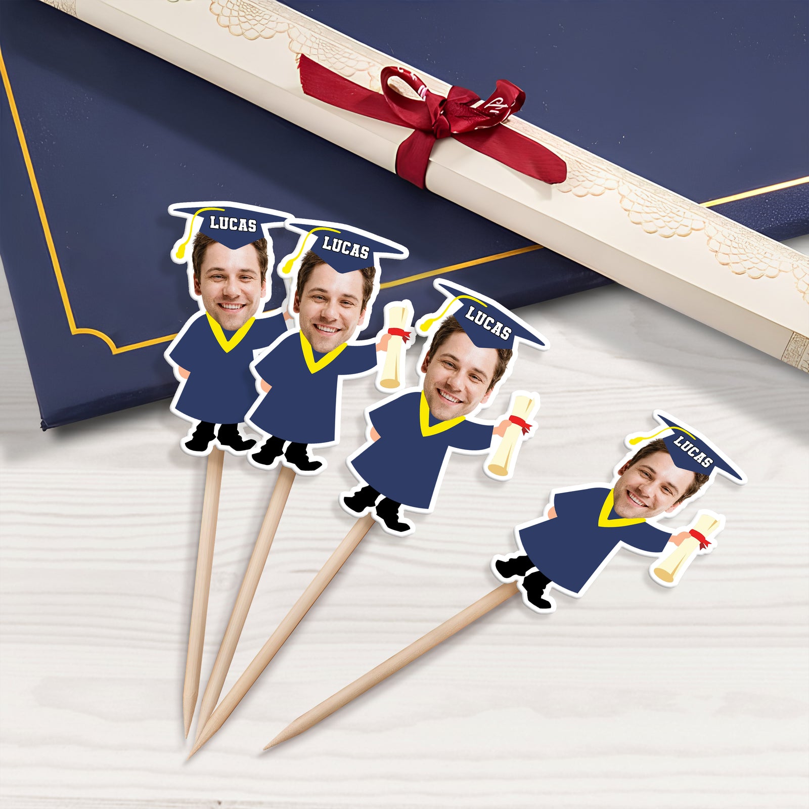 Custom Funny Face Class of 2025 Graduation Decoration Cupcake Toppers HA75 891998