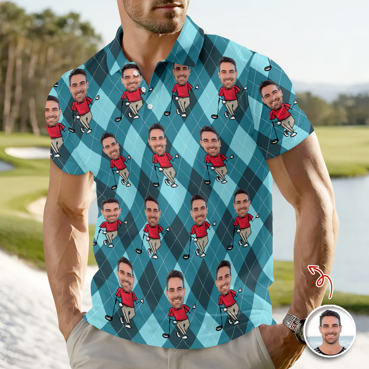 Custom Face Personalized Golf Polo Shirt Gift For Golfer, Golf Lovers HA75 898562
