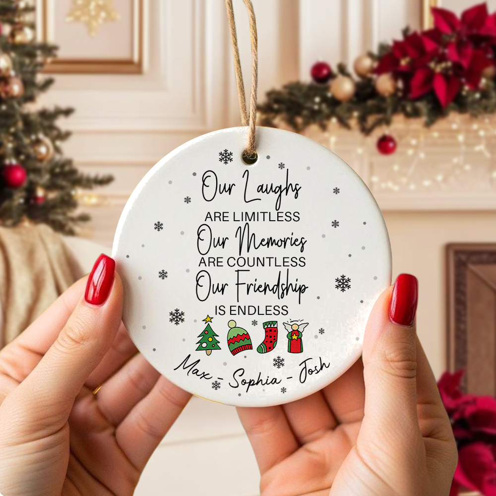 Custom Name Our Memories Are Countless Friendship Ceramic Ornament TH10 171399
