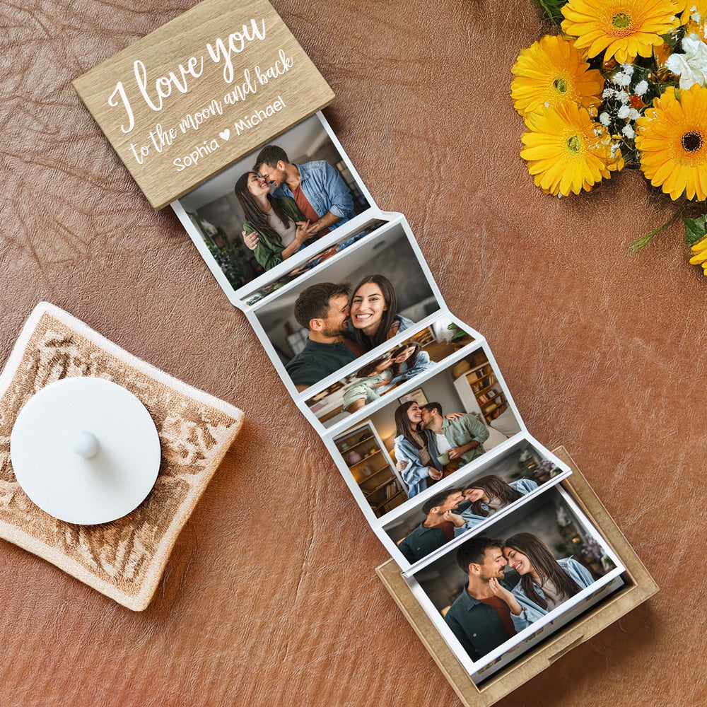 Custom Pull Out Photo Our Memory Keepsake Wooden Photo Box LM32 893411