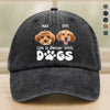 Custom Photo Life Is Better With Dogs Washed Denim Baseball Cap HA75 892582