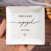 Custom Name Wedding Ring Dish – Personalized Engagement Jewelry Dish for Bride LM32 899253