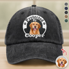 Protected By Human Dog Photo Ver 2 - Personalized Washed Denim Baseball Cap LM32 893953