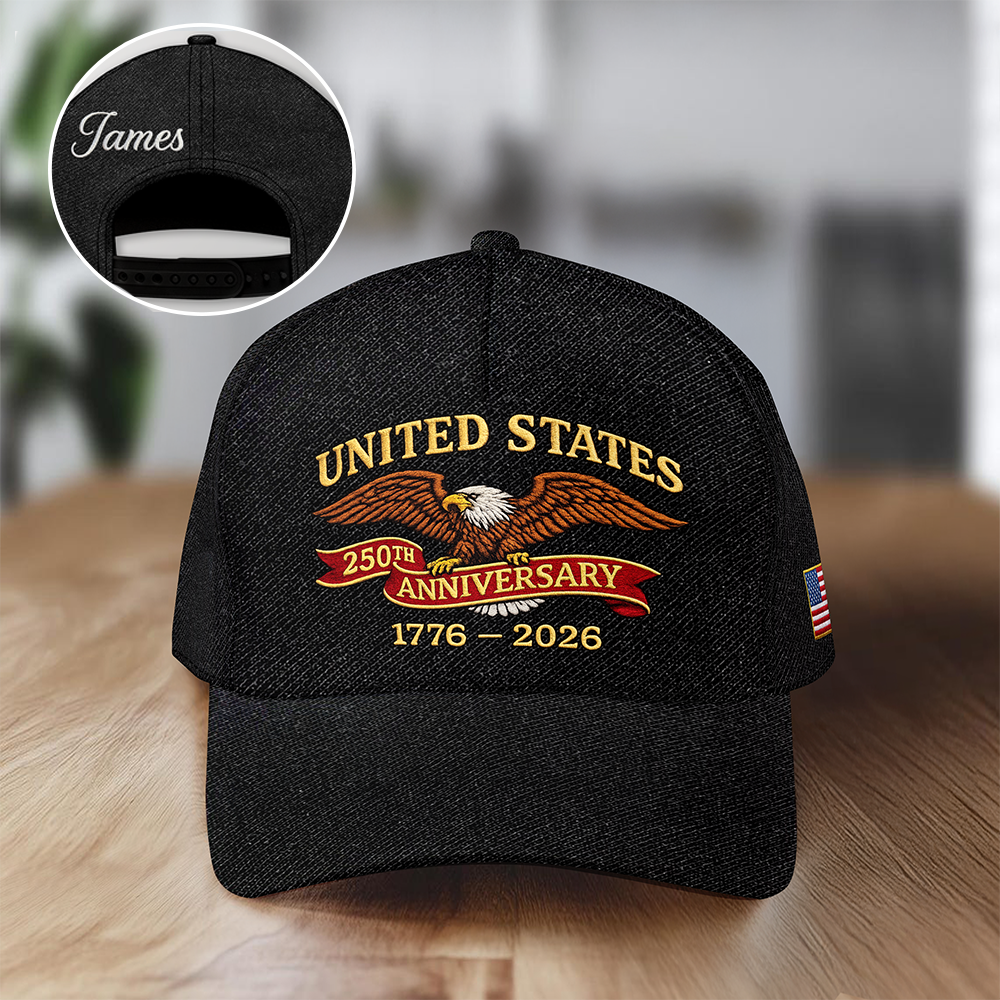 Custom Name United States 250th Anniversary AOP Cap TH10 898445