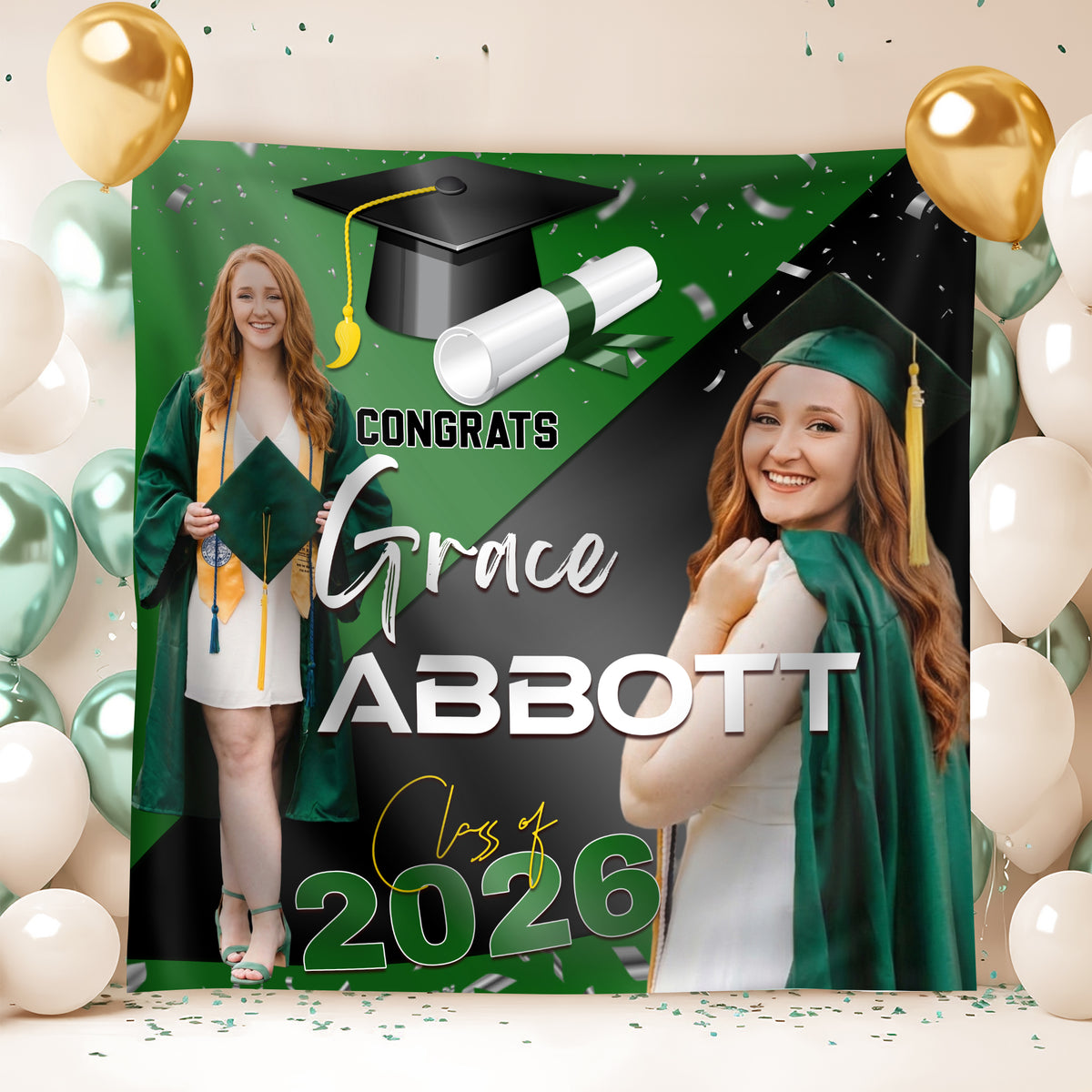 Personalized Class of 2026 Backdrop Senior Graduation Party Decoration LM32 899377