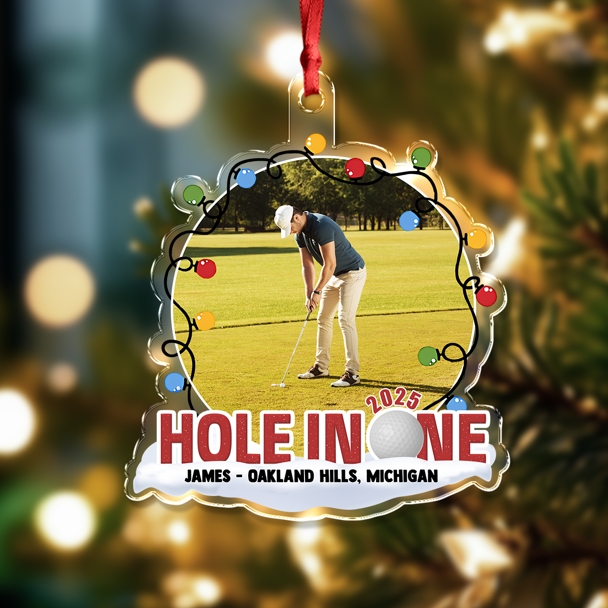 Custom Photo Hole In One - Personalized Acrylic Ornament For Golf Lover CH07 899718