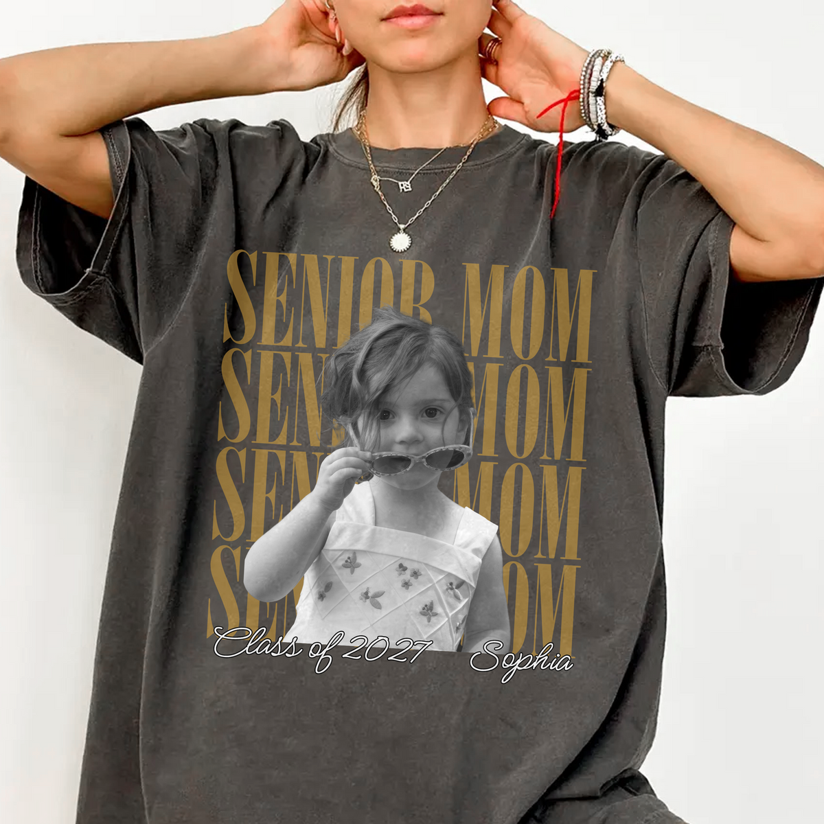 Custom Photo Senior Mom, Senior Dad, Class Of 2027 Comfort Shirt TH10 170603