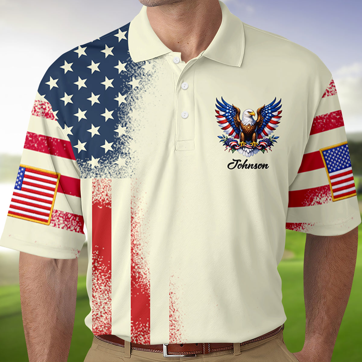 Custom Name American Flag 250th Anniversary 1776–2026 Eagle Patriotic Polo Shirt HO82 902028