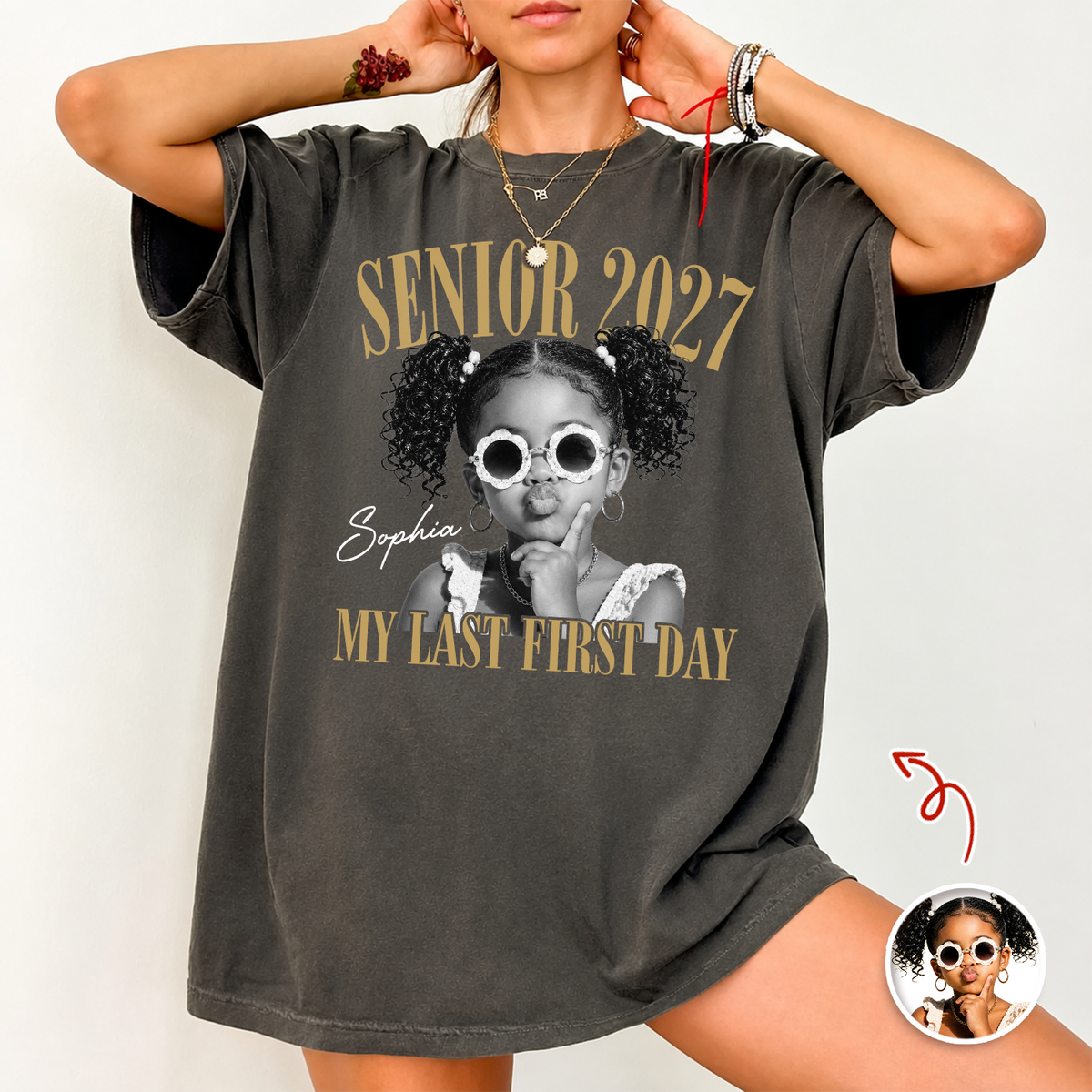 Custom Photo Senior 2027 My Last First Day Comfort Shirt CH07 180354