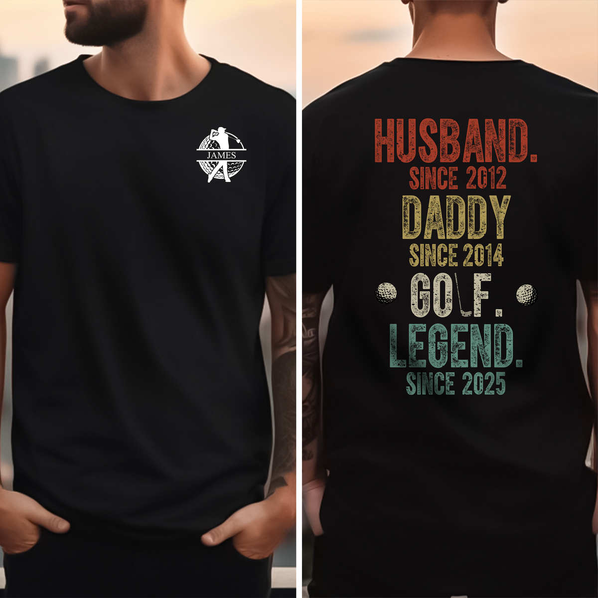 My Daddy Is Golf Legend - Family Personalized Custom Front And Back Dark Shirt TH10 898165