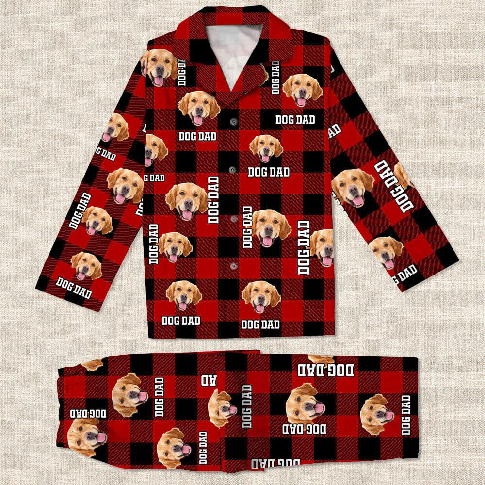 Custom Photo Dog Cat Mom Dad Flannel Pajamas K228 888729