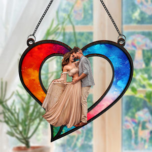 Custom Photo Couples Heart Love Suncatcher HA75 891166