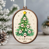Custom Family Name Christmas Tree 2 Layers Wooden Ornament LM32 897345