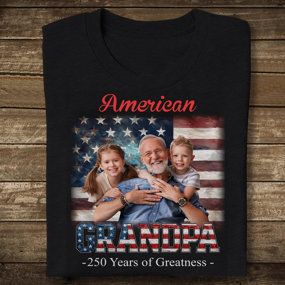 Custom Photo Dad Myth Legend USA 250th Anniversary Dark Shirt HO82 902126