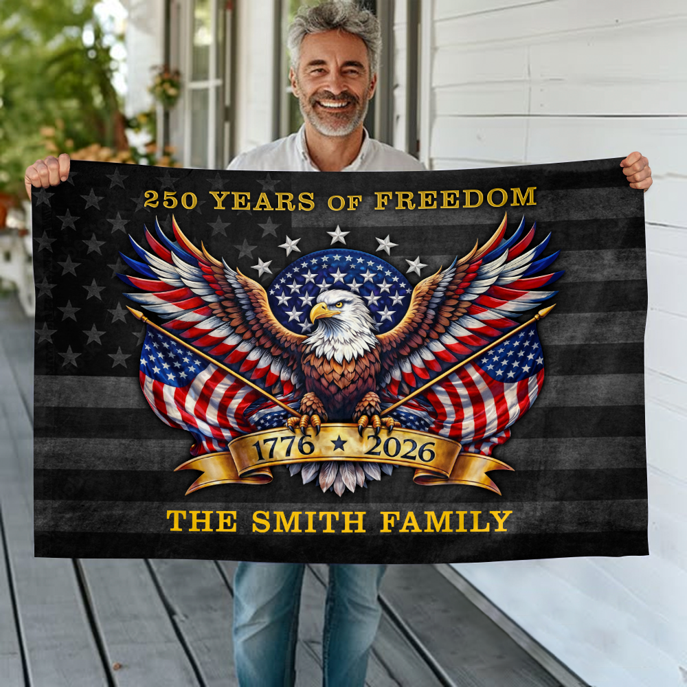 Personalized Family Name 250 Years Of Freedom America Banner House Flag HA75 920916