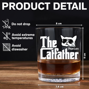 The CatFather For Cat Lovers Personalized Whiskey Glass LM32 893525