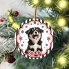 Custom Pet Photo Striped Pattern Ceramic Ornament Gifts For Pet Lovers HA75 922128
