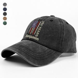 Custom Name America 250 Washed Denim Baseball Cap TH10 896553