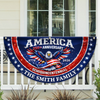 Custom Family Name America 250th Anniversary 1776-2026 Patriotic Eagle Non-Pleated Fan Flag HA75 920842