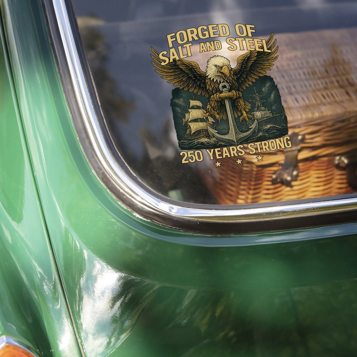 Forged Of Salt And Steel U.S. Naval Ships 250th Anniversary Car Sticker Car Window Decal Sticker HO82 900868