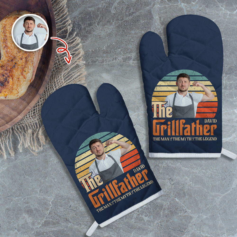 Custom Photo The GrillFather The Man The Myth The Legend Oven Mitt LM32 899235