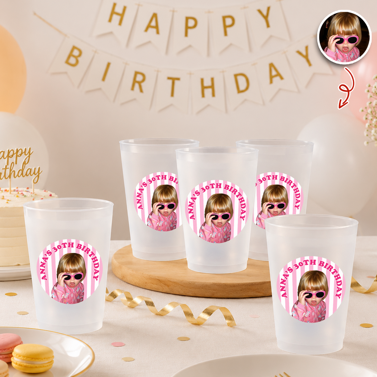 Custom Photo Birthday Party Cup - Personalized Birthday Party Decoration HA75 921768