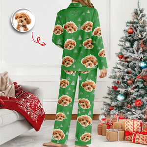 Custom Dog Photo With Christmas Tree Icon Pajamas TH10 894405