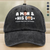 Custom Photo A Man And His Dog Washed Denim Baseball Cap Father's Day Gift HA75 921354