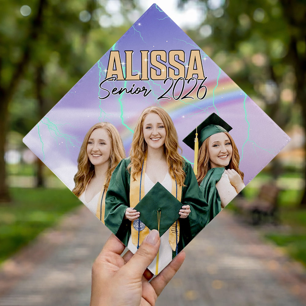 Custom Photo Senior 2026 Retro Style Graduation Cap Topper - Personalized Gift for Graduate TH10 169187