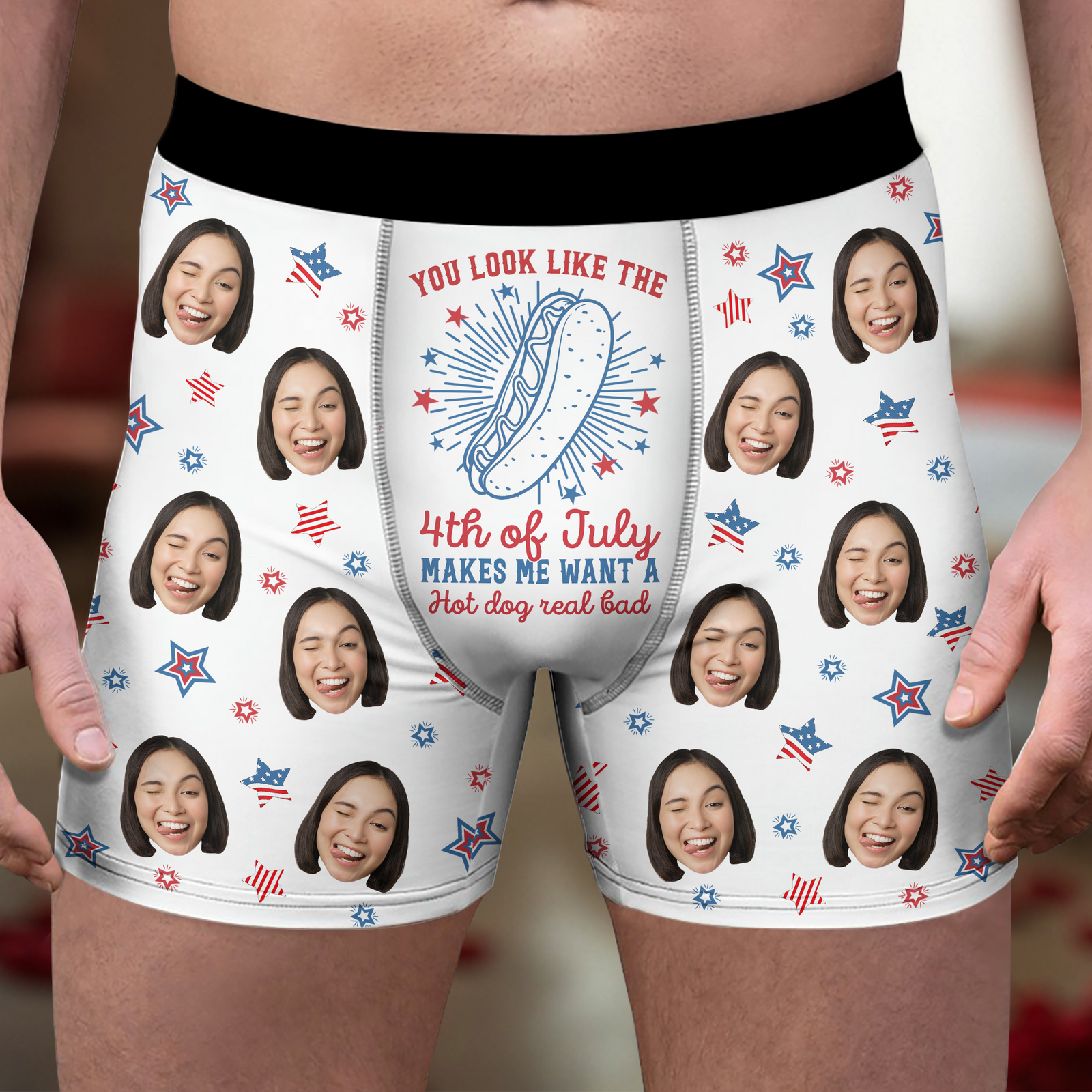 Custom Photo You Look Like The Hot Dog Funny Gift For Boyfriend Boxer TH10 894083