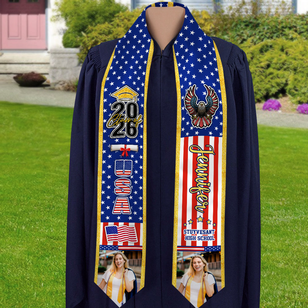 Custom Photo Class of 2026 America Stoles TH10 898355