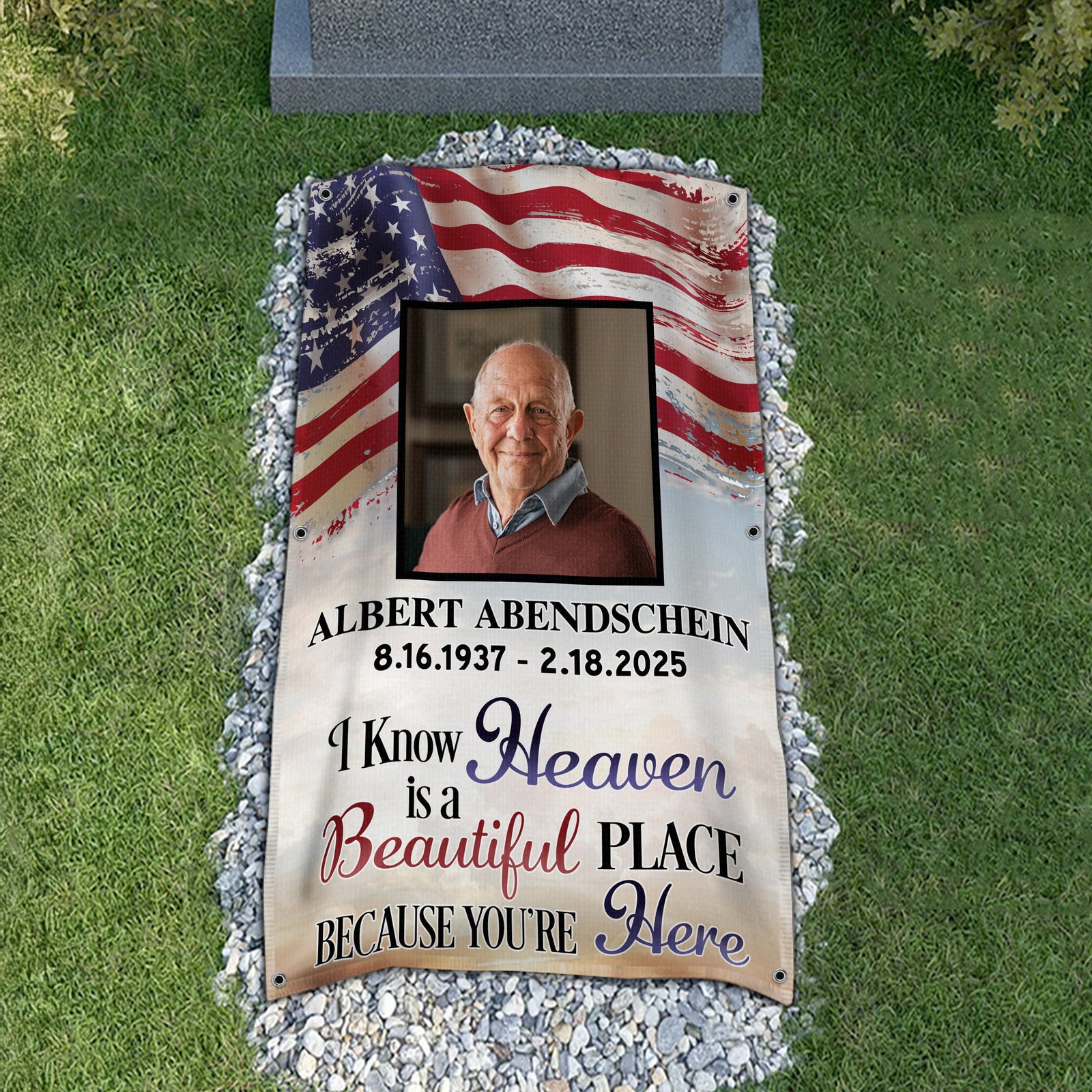 Custom Photo I Know Heaven Is A Beautiful Place Because You're Here Memorial Grave Blanket LM32 897515