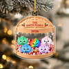 Personalized Family Glitter Dumpling Acrylic Ornament, Family Holiday Keepsake HO82 903644