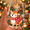 Personalized Santa Snowman Christmas Stemless Wine Glass Gift For Family CH07 180972