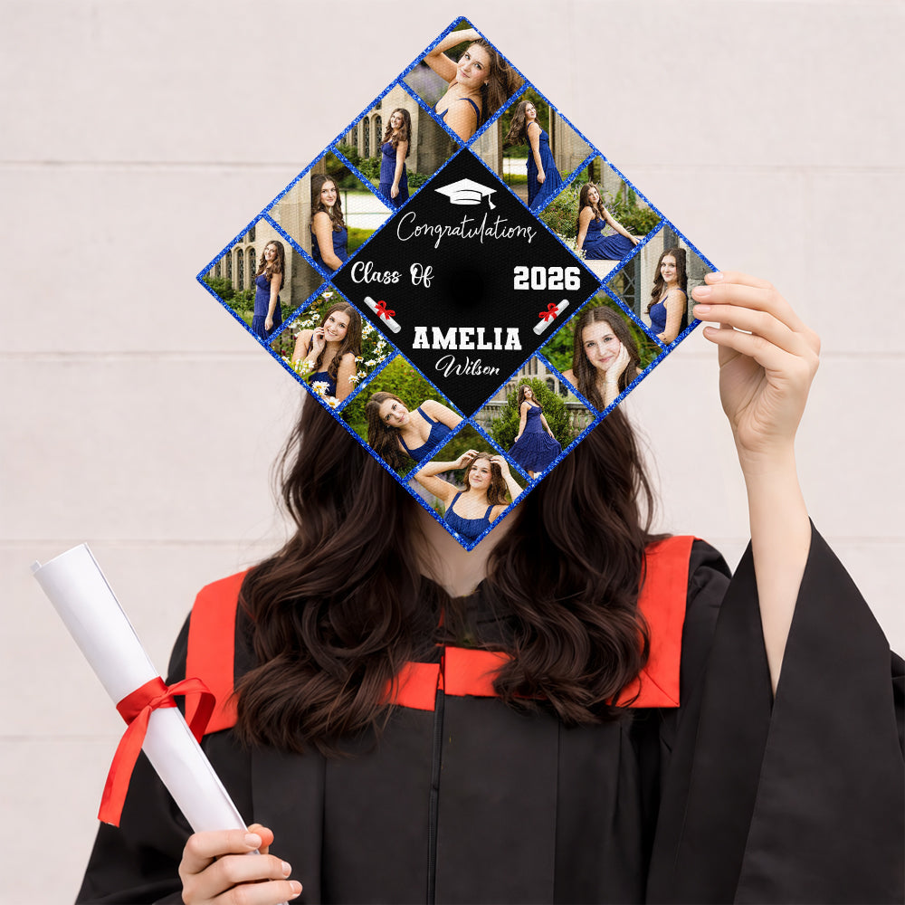 Custom Photo Congratulations Class Of 2026 Graduation Cap Topper HA75 920818