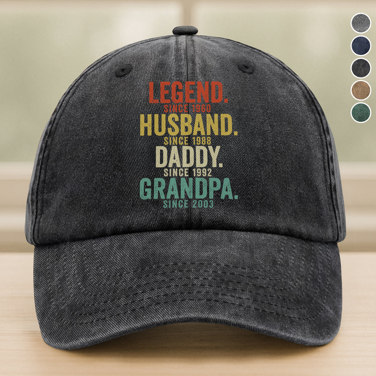 Legend Husband Dad Papa With Vintage Washed Denim Baseball Cap Personalized Gift For Dad, Grandpa HO82 894428