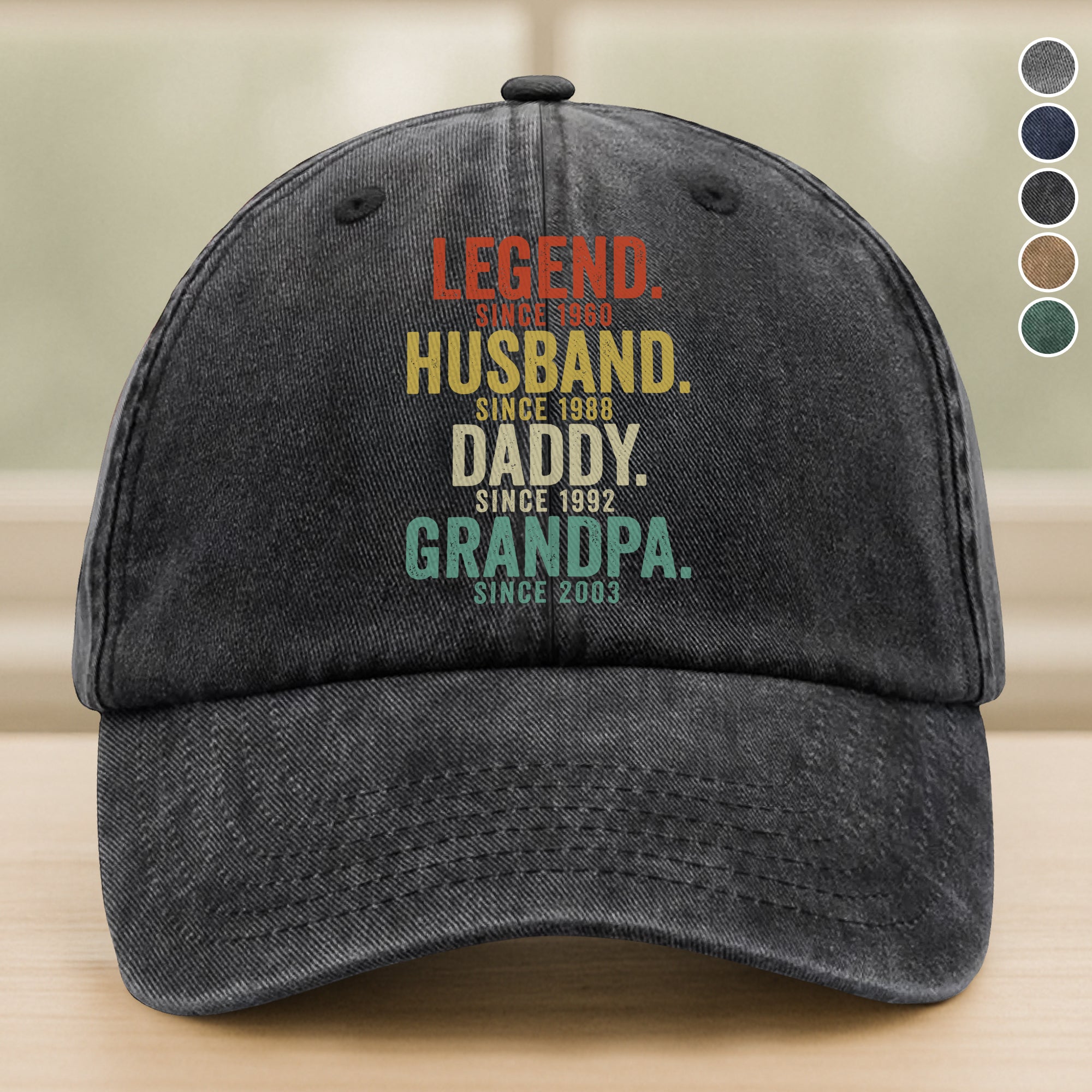 Legend Husband Dad Papa With Vintage Washed Denim Baseball Cap Personalized Gift For Dad, Grandpa HO82 894428